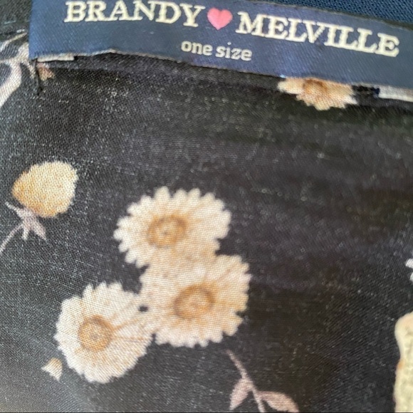 Brandy Melville Crop Tie Wrap Around Top High Neck Sunflower OS - Picture 6 of 7